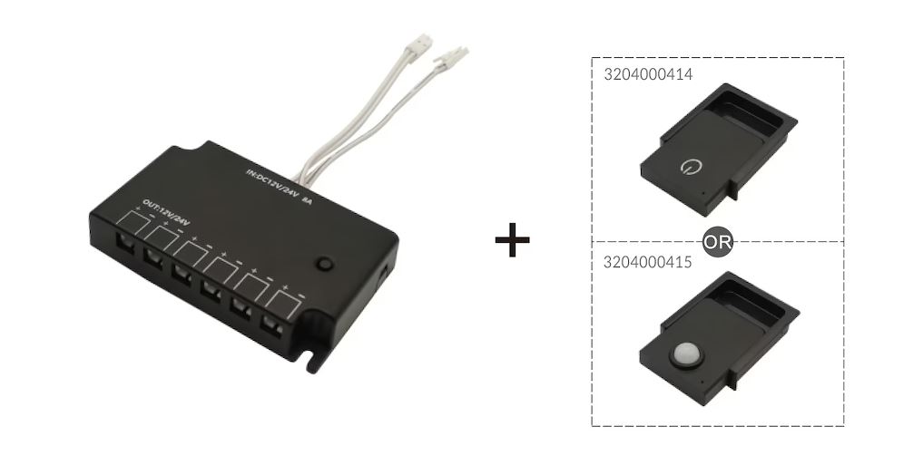MINI RF PŘIJÍMAČ 12-24V typ 90W - PRO BEZDRÁTOVÉ OVLADAČE MINI/DESIGN - JST-M konektory